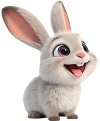 Obraz premium Adorable bunny clipart ideal for children's artwork, greeting cards, seasonal decorations, and creative design projects. 