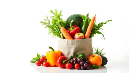 Vibrant Assortment of Fresh Fruits and Vegetables Showcasing Health, Sustainability, and Organic Living