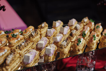 A table with snack on the event