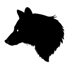 a minimalist silhouette of a wolf's head in black, vector illustration