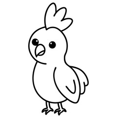 an adorable cartoon bird with a cute expression, perfect for various creative projects. The bird is depicted in a simple, vector illustration