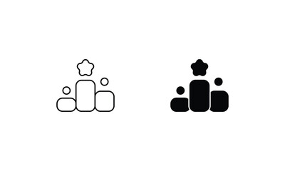 Leaderboard  icons set line and glyph vector stock illustration