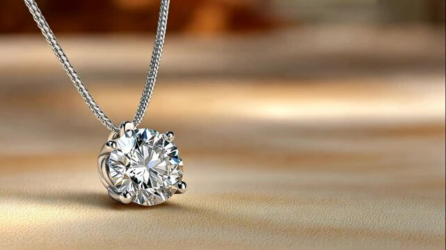 Solitaire Diamond Pendant Necklace: Luxury Jewelry Photography