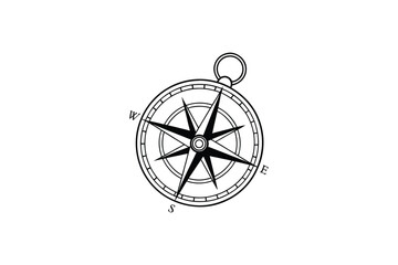 vintage compass clip art vector illustration © Bilkis Islam