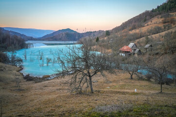 Nture pollution and water contamination  of the copper mine exploitation in Geamana, near Rosia...