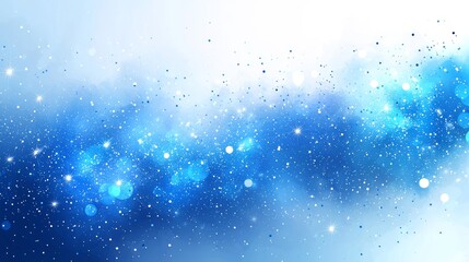 A blue background features an abstract polygon design enhanced with a glow gradient effect