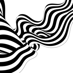 abstract stripes black and white wave line background optical art. vector illustration. eps 10