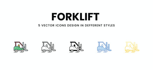 Forklift  vector icons set stock illustration.