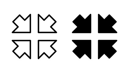 Fullscreen Icon vector. Expand to full screen sign and symbol. Arrows symbol