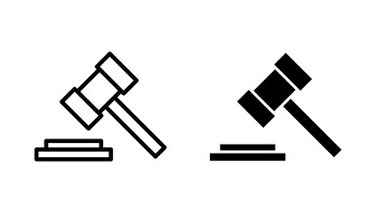 Gavel icon vector. judge gavel sign and symbol. law icon. auction hammer