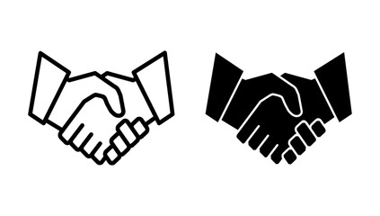 Obraz premium Handshake icon vector. business handshake sign and symbol. contact agreement