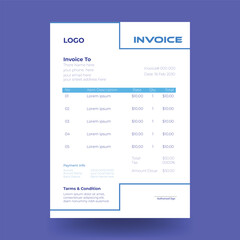 Invoice minimal design template. Bill form business invoice accounting