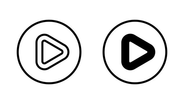 Play icon vector. Play button sign and symbol
