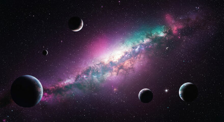 A beautiful image showcasing the galaxy alongside many celestial planets