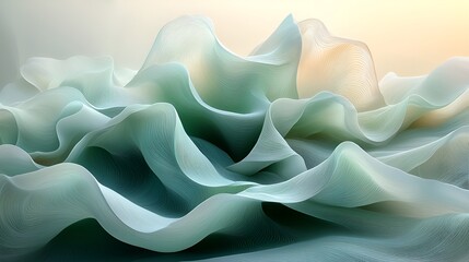 Obraz premium Abstract fabric folds, soft light, flowing texture, artistic composition, for design inspiration