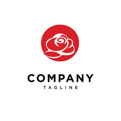 Letter O Rose Flower Logo Icon Vector