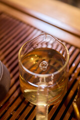 An Elegant Tea Glass that beautifully showcases vibrant color and delightful texture