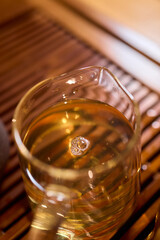 An Elegant Tea Glass that beautifully showcases vibrant color and delightful texture