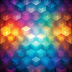 Obraz premium Colorful Abstract Geometric Cube Pattern Background