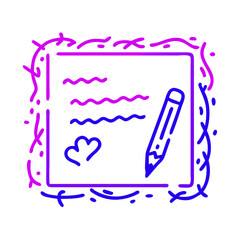 Fototapeta premium Hand drawn sketch with heart and pen for inspiration