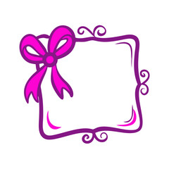 Stylish decorative frame with ribbons for special occasions