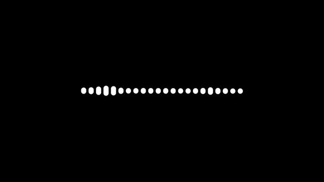 White color line audio wave signal circle animation on black background