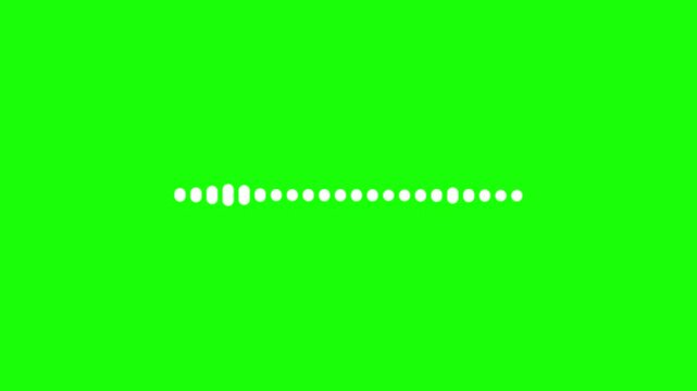 Line audio wave signal circle animation on green background