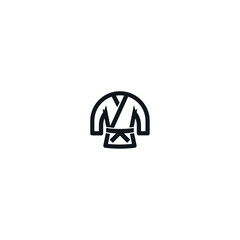 Martial art dress icon logo flat vector design