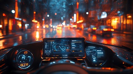 Futuristic holographic vehicle with AI dashboard high resolution hd picture