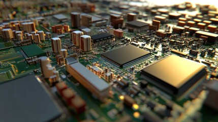 Obraz premium Close-up of a circuit board with intricate components