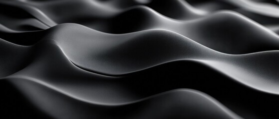 Fototapeta premium Smooth black waves create an abstract texture background