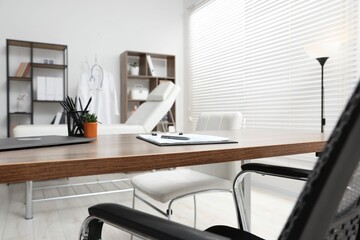 Doctor's workplace in medical office. Healthcare service