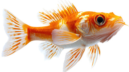 Golden Koi: A beautiful golden koi swims gracefully, showcasing its vibrant colors and intricate patterns. Its image is perfect for projects related to serenity and the beauty of nature.