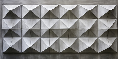 Abstract Geometric Concrete Wall with Intricate Patterns and Textures

