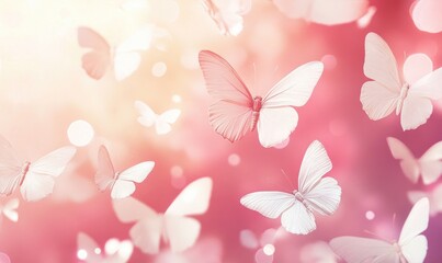 A beautiful image of many white butterflies flying in the air