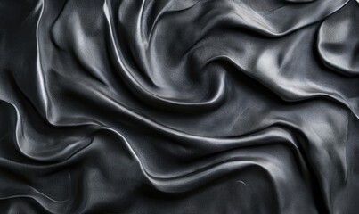 Fototapeta premium A black fabric with a wavy pattern
