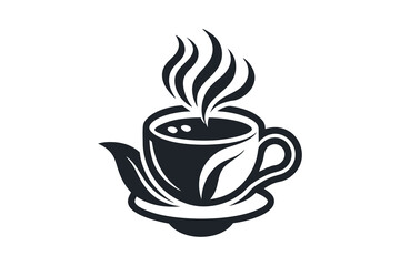 Fototapeta premium A cup of hot coffee or caffeine drink flat Vector