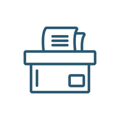 Vector illustration of a document storage box with papers, symbolizing file archiving, office organization, and document management