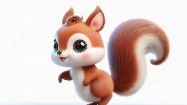 3D funny squirrel cartoon animation