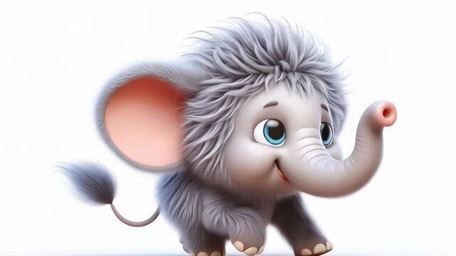 3D funny baby elephant cartoon animation