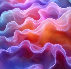 Obraz premium 3D background with vibrant, wavy geometric figures in vivid colors