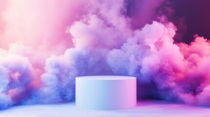 "Aesthetic Product Display Platforms in Dreamy Hues"
