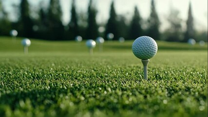 Golf Ball on Tee Ready for Swing - Powered by Adobe