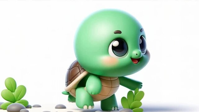 3D funny turtle cartoon animation
