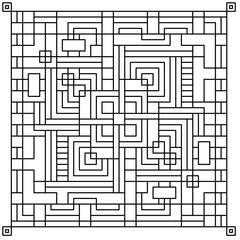 Abstract Geometric Maze - Intricate Symmetrical Design