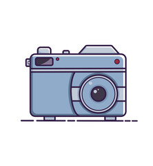Analog camera icon, digital camera, lens camera, designed in flat cartoon style, isolated on white background.
Technology concept design for taking pictures and record video. Vector illustration.
