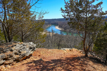 Meramec river Viewed from the Castlewood bluffs in Missouri USA