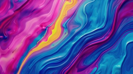Fototapeta premium Experience a vibrant blend of colors in an abstract liquid painting that enchants with seamless animation and elegance.