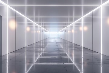 Modern Photographic Studio with Bright Lights and White Walls for Professional Photography Sessions