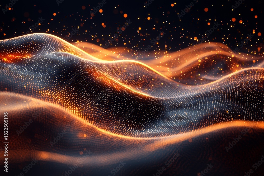 Canvas Prints floating golden glitter in slow-motion against a universe backdrop with dust particles